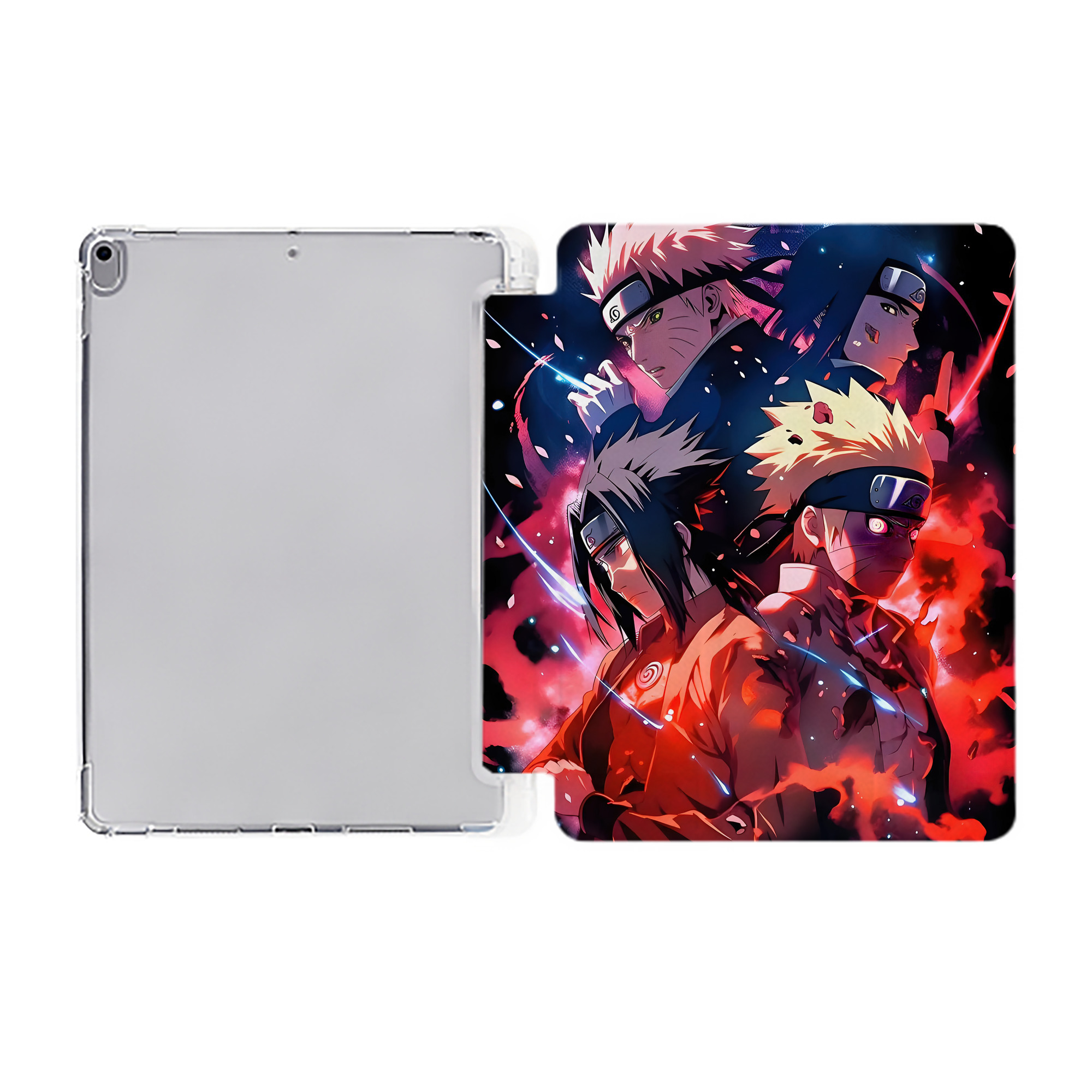 （画像用） NARUTO -ナルト- NARUTO -ナルト- 疾風伝 IPad ケース ペン収納付き 三つ折りスタンド PUレザー×シリコン 対応機種9.5/10.5/10.9インチ